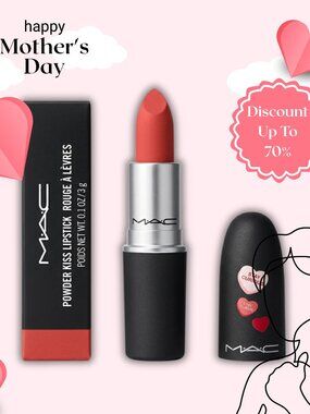 MAC Powder Kiss Lipstick 916 Devoted To Chili 0.1 oz